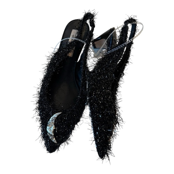 Antonio Melani x Elizabeth Damrich Moon Boucle Frayed Detail Slingback Pumps 6M - Picture 10 of 14